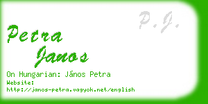petra janos business card